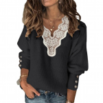 Naiste V kaelus S&uuml;gis Talvine Soe Seksikas Lapitehnika Suures suuruses n&ouml;&ouml;bid kampsun, Pullover Kampsun 2XL