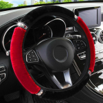 Universaalne 37&ndash;38 cm l&auml;bim&otilde;&otilde;duga pehme pl&uuml;&uuml;skivist kivist auto roolikate, salongi lisatarvikud roolikatte auto stiil punane