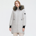 Astrid Talvejope Naiste Parkas Pikk tepitud mantel naistele Suures suuruses soe karusnaha kapuutsiga L