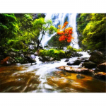 5D DIY Teemantmaal Maastikud Pilt t&auml;ispuur Teemanttikandid Mosaiik Juga Ristpistes Kodukaunistus Full Round 20x30CM