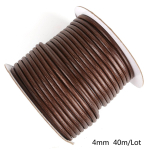 5-10 meetrit / rull 2,5 mm / 3 mm / 3,5 mm / 4 mm / 5 mm Korea &uuml;mmargune vahatatud n&ouml;&ouml;rist kaelakee, k&ouml;is, nahast n&ouml;&ouml;ri niit ehete valmistamise tarvikute jaoks 4mm 5meter