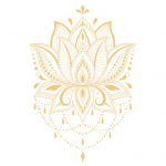 Kleebis Lotus Shape Eemaldatav PVC Om Sign Meditation Art Vin&uuml;&uuml;l kuldne