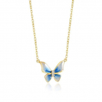 ANENJERY Butterfly kaelakee naistele Blue Drop Glaze Clavicle Chain kaelakeed peoehted Kingitused