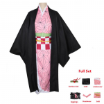 Anime Demon Slayer Kimetsu no Yaiba Cosplay kost&uuml;&uuml;m Nezuko Kamado kimono vormiriietus Halloweeni riided M