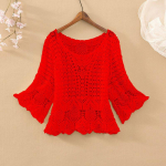 Daami kevadsuvi 2022 mood, uus lahtised viiepunktilised varrukad l&uuml;hikese &uuml;mara kaelaga, &uuml;hev&auml;rviline ruuduline vabaaja naiste &otilde;&otilde;nes pitsiline topp XXL