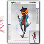 DIY 5D teemantmaal Halloween hirmutav k&otilde;rvitsapea mees ristpiste komplekt t&auml;ispuur tikandid mosaiikkunst Pilt kividest kingitus Full Round 20X30CM