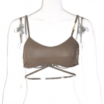 Varrukateta &otilde;lgadeta sametmood Seksikas korsett Crop Tops Vest Naiste aluspesu Seljata rinnahoidja top Solid S must