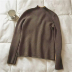 Naiste &otilde;huke kootud pullover Korea elegantne trikotaaž, alaosaga topid Riided poolkaelusega pluss sametist paks soe kampsun XL must