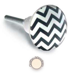 Les Tr&eacute;sors De Lily [A0400] - keraamiline m&ouml;&ouml;bli nupp 'Boho' must valge - 65x35 mm must