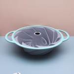 Kahev&auml;rviline silikoonist koogivorm sisseehitatud terasr&otilde;ngaga Kodumajapidamises meisterdatud k&uuml;psetussilikoonvorm sinine