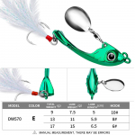 Lure Bait Moon Spinning Sequins Pikamaa v&auml;risev ujumine VIB mikrov&auml;risev tsingisulamist s&ouml;&ouml;t 9g roheline