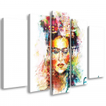 Viieosaline pildil&otilde;uenditr&uuml;kk Frida Kahlo 100x70 mitmev&auml;rviline