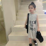 T&uuml;drukute suvekleit beebi v&auml;lismaa laste persoonide moebr&auml;nd Korea kirjatr&uuml;kiga kirjanduslik printsessi vestiseelik 100cm hall v&auml;rv