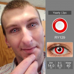 Punane ja roheline ring Kontaktid Halloweeni kontaktid Objektiivid Punane S&otilde;rmus Kontaktid Cosplay V&auml;rvilised l&auml;&auml;tsed Crazy Kontaktl&auml;&auml;tsed Silmadele Meik Anime Aksessuaarid 14.0mm