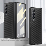 Luksuslik esmaklassiline s&uuml;sinikkiust &uuml;mbris Samsung Galaxy Z Fold 3 4 5g Fold4 Fold3 jaoks koos esiekraani kilekaitsega &auml;rikaanega For Samsung Z Fold 4 must