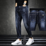 Four Seasons Jeans Meeste moebr&auml;nd Slim Fit Small Foet Korea versioon Mood vabaaja kevade ja s&uuml;gise veniv pikad p&uuml;ksid meeste p&uuml;ksid 28