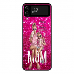 Naiste Super Mom Baby Princess Queen telefoni&uuml;mbris Samsung Galaxy Z Flip 4 Z Flip3 5g &uuml;mbris Galaxy Z Flip PC k&otilde;vakaanega Samsung Z Flip3 5G