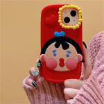 Korea armas naljakas multikas 3D Doodle Girl silikoon&uuml;mbris iPhone'ile 14 13 12 11 Pro Max Lovely Bubbles objektiivi kaitsev pehme kate For iPhone 11Pro Max