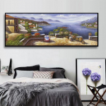 Euroopa stiilis maja Maastik &Otilde;lil&otilde;uend Maalimine Luik Plakatid ja tr&uuml;kised Seinakunstipildid Elutuba Kodukaunistus Ilma raamita 20cm&times;40cm NoFrame