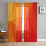 Pol&uuml;goonoranž geomeetriline t&uuml;ll Voile kardinad Hotelli kodukaunistus L&auml;bipaistvad kardinad elutuppa Magamistoa &scaron;ifoonist tr&uuml;kitud kardinad 1 PCS W400XH250cm
