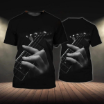 Suvised meeste T-s&auml;rgid Guitar Graphic 3D Mood Muusika T-s&auml;rk Pullover L&uuml;hikeste varrukatega O Kaelusega Rock Hip Hop Topid Suurem&otilde;&otilde;tmelised r&otilde;ivad 3XL