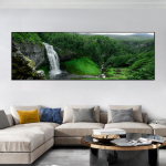 Maastik kosk Roheline mets L&otilde;uend Maalimine Kaasaegsed plakatid ja tr&uuml;kised Seinakunstipildid Elutuba Kodukaunistus Ilma raamita 20*40cm