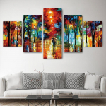 5 Paneel Abstraktne T&auml;navavaade L&otilde;uend Maalimine Maastik Plakatid ja Prindid Seinapildid elutoa Cuadros Decor Ilma raamita 20x35cm*2 20x45cm*2 20x55cm*1