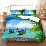 3D Merevaatega Teema Kodune Voodipesukomplekt Suvine Rannikuvoodikate Padjap&uuml;&uuml;r 2/3 &Uuml;he-/Kahekohaline Voodikate AU180 * 210 Kodu Kaunistamine Baby 100x135cm