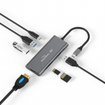Mitme USB 3.0 pordiga 4k Vga adapter jaoturiga 3-pordiline USB-jaotur Usb-c Pd laadimist&uuml;&uuml;p C Macbooki USB-jaoturi s&uuml;learvuti dokkimisjaam HC701