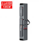 Terasest traatservaga kaasaskantav kalastuskott, mitmeotstarbeline paks veekindel, vastupidav &uuml;mbris &otilde;ngeritva kott kalastustarvete kott X277G 3 Layer 130cm