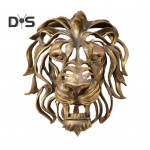 Suure seinakaunistus 3D-vaigust Kuldne loomapea seinakunst Skulptuur Unikaalne kodukaunistus elutoas magamistoas seinale kinnitatav ripats Without Light