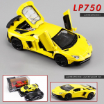 1:32 Scale Lambo LP750 mudel, tagasit&otilde;mmatav auto heli ja valgusega poiss-t&uuml;drukule, metallkorpus, avatud uks 1/32-15.5x6x4.5cm kollane