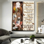 Tualettruumi reeglid Seinakunst 5d Teemantmaal Naljakas Vannitoa Loom Lehm Eesel Kaelkirjak Teemanttikandid Mosaiik Kodukaunistus Full Round 20x30CM