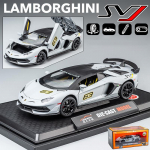 1/24 Scale Lambo Aventador SVJ63 Diecast automudeli m&auml;nguasi, tagasit&otilde;mmatav m&auml;nguasi koos heli ja valgusega lastele v&auml;ikelastele poistele t&uuml;drukutele m&otilde;eldud kingituste kollektsioon 1/24-21.5x9.8x5cm