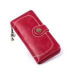 Naiste rahakott Vintage Clutch kvaliteetsest nahast naiste pikk rahakott Retro t&otilde;mblukuga rahakott rihmaga rahakott