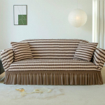 Voldis Seersuckeri diivanikate elutuppa Paks elastne tugeva veniva diivani katted 1/2/3/4 istmega diivani tugitooli kate 3 Seat 190-230cm