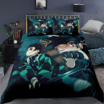 kemila kodu 3D voodipesukomplekt suur Jaapan 3D Anime Deemon Slayer Tekikotid Tr&uuml;kitud Lohjatud Voodiriided 3pcs 264x239cm