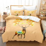 3D-hirve mustriga voodipesukomplekti pilt Kodu magamistuba, pehme tekikattega padjap&uuml;&uuml;r 2 v&otilde;i 3 t&auml;issuuruses kodukaunistus Baby 100x135cm