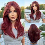 Blond Unicorn s&uuml;nteetiline ombre pruun blond parukas Pikad lainelised parukad tukkidega Igap&auml;evane Cosplay Party kasutamine Kuumakindel kiud naistele