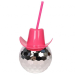 600 ml joogitass toidukvaliteediga l&auml;ikiv kauboik&uuml;bar, disain, 20 untsi &ouml;&ouml;klubi, baari, pidude diskopall roosa punane v&auml;rv