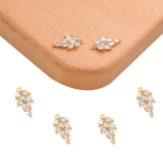 Vasest lehtedest k&auml;ekella tsirkoonist v&otilde;luripats DIY k&auml;ev&otilde;ru kaelakee tarvikute jaoks 18.5x9mm 1pc