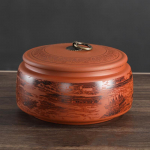 Retro Purple Clay Tea Caddy Koduk&ouml;&ouml;k kaanega Niiskuskindlad purgid Kommide hoiukann Boutique Teen&otilde;ud Tarvikud Teepurgid E  18X10CM  1300ML