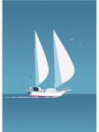 Minimalistlik meresinine Nautica paadipurjetamise plakat Prindi l&otilde;uend Maalimine Purjekas Seinakunst Pildituba Kodukaunistus Cuadros 21x30cm No Frame