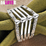 925 Sterling H&otilde;be AAA Tsirkoon Kristall S&otilde;rmus Ehted 7#