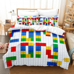 3D ehitusklotsivoodipesukomplekt M&auml;nguasjade tekikott Padjap&uuml;&uuml;r 2/3 S&uuml;nnip&auml;evakingitus DE135 * 200 Poiste tuba T&auml;issuurus Kiiresti kuivav Pehme Kodutekstiil Baby 100x135cm