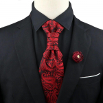 Meeste lips, Paisley lips, lipsuprossi komplekt, punane, must, reguleeritav kaelalips, luksuslik, smoking, peigmehe pulm,