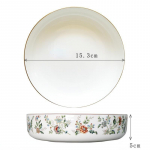 Bone China Bowl s&uuml;gav taldrik kaetud mikrolaineahjuga lauan&otilde;udega salatikausiplaadiga 15.3cm x 5cm sinine
