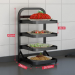 K&ouml;&ouml;gis kokkupandav toiduainete hoiustamisriiul, 4-korruseline rippuv puu- ja juurviljade valmistamise taldrik, mitmefunktsiooniline lisandirest 4-tier Desktop white