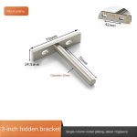 Peidetud plaadi tugivarras, &uuml;hekihiline vaheseina kronstein, kihiline plaaditugi, n&auml;htamatu kronstein, puitplaadi pistik, T-kujuline fikseeritud