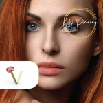 KODY PIERCING 9K GOLD L-Stud kaunistatud autentse 2 mm punase kristalli komplektiga